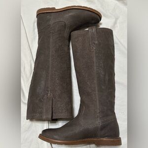 Frye Celia X stitch leather gray knee high boots size 5.5